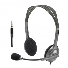 罗技(Logitech) H111头戴式立体声耳机麦克风 电脑笔记本耳麦 黑色