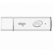 爱国者(aigo) 电脑高速U盘 USB3.0 小巧便携闪充金属亮银优盘U320 银色64G