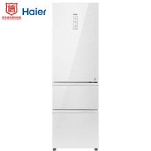 海尔(Haier)270升双变频风冷无霜三门冰箱 干湿分储全开抽屉 钢化玻璃宽幅变温 BCD-270WDEWU1
