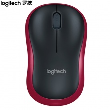 罗技(Logitech)M185 无线鼠标 黑色红边