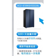 海尔(Haier)618升一级能效变频对开双开门家用电冰箱净味超薄BCD-618WGHSSEDBL大容量 618升大容量